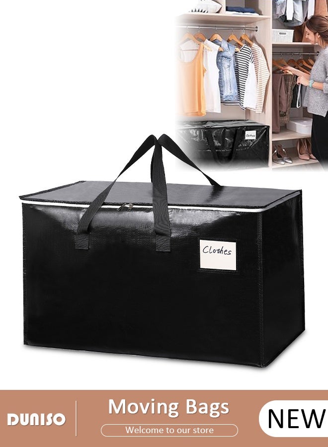 DUNISO Large Moving Bags, Storage Bag with Reinforced Handles and Double Zippers, Water Resistant Foldable Storage Totes Clothes Organizer for Travelling, Moving, Camping Packing Storing College Dorms  - Image 1