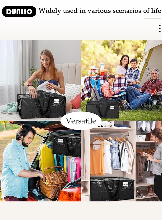 DUNISO Large Moving Bags, Storage Bag with Reinforced Handles and Double Zippers, Water Resistant Foldable Storage Totes Clothes Organizer for Travelling, Moving, Camping Packing Storing College Dorms  - Image 5