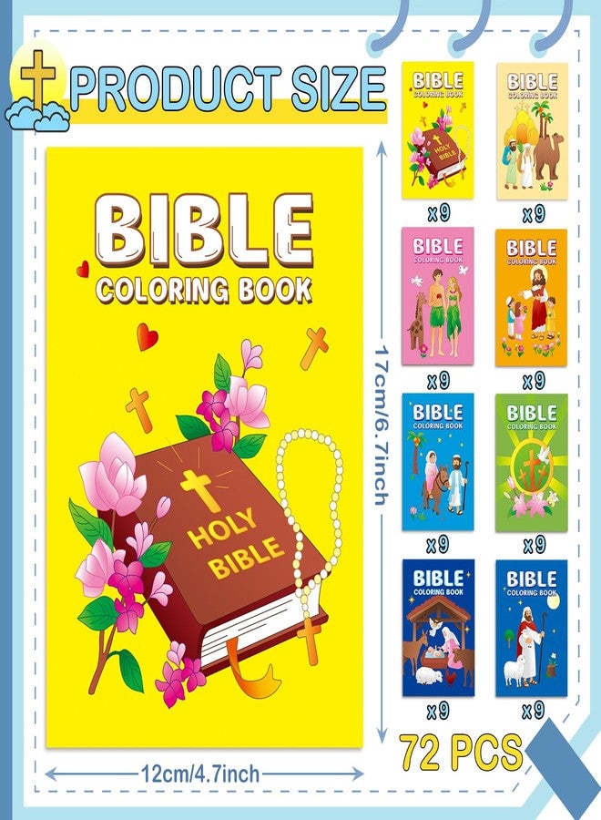 Zealor 72 PCS Christian Mini Coloring Book for Kid Religious Bible Story Activity Booklet Easter Jesus Small Coloring Book DIY Craft Project for Easter Basket Stuffer Operation Christmas Shoebox Prize - Image 2