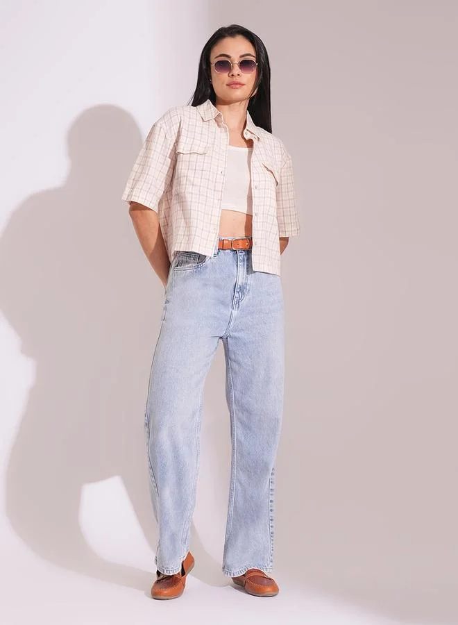 globus Light Wash Mid-Rise Straight Leg Jeans