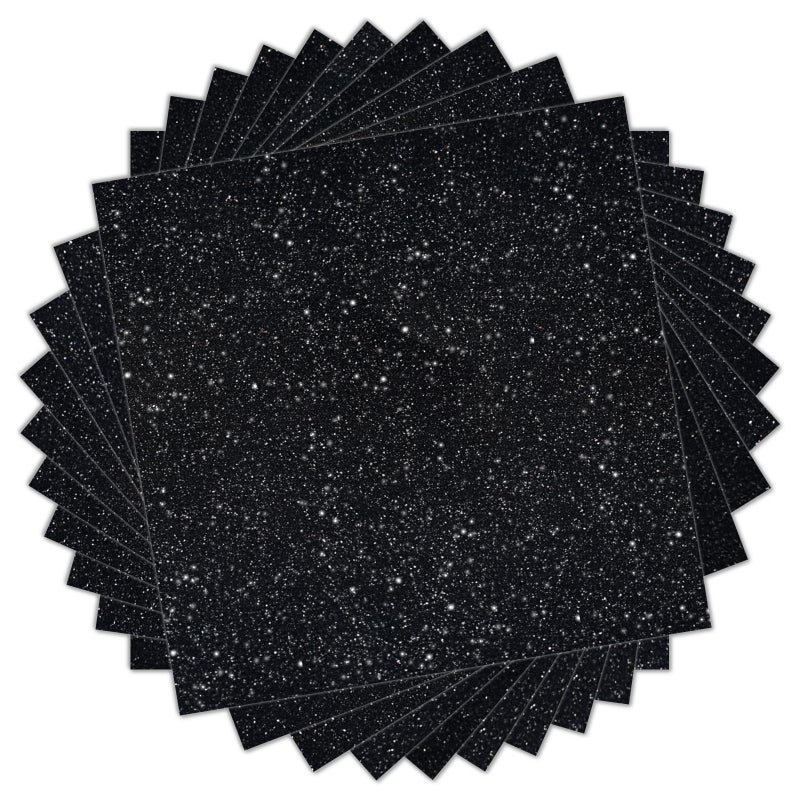 HTVRONT Black Glitter HTV Heat Transfer Vinyl11 Pack 12x10 Iron On Vinyl for TShirtsBlack HTV Glitter Vinyl Compatible with Cricut Silhouette Heat Press - Image 3