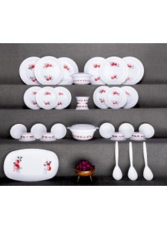 N M Z N M Z ABS Plastic Flower Designer Dining Tableware 32 Pcs Dinner Set Multi Design, Multicolor 1 Pcs  - Image 5
