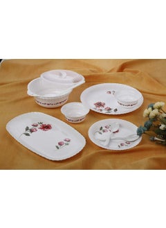 N M Z N M Z ABS Plastic Flower Designer Dining Tableware 32 Pcs Dinner Set Multi Design, Multicolor 1 Pcs  - Image 4