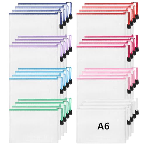 Jetec 32 Pcs Mesh Zipper Bags Toy Storage Bikini Organizer Bag Bolsas Para Guardar Trajes De Bano Waterproof Zipper Reusable Pouch Puzzle Multipurpose for Storage OfficeClassic Color75 x 5 Inch - Image 1