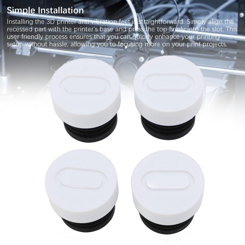 Zunate 4PCS Anti Vibration Feet for A1 Mini 3D Printer Rubber ABS Shock Absorbing Pads - Image 4