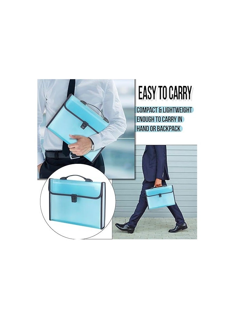 TRANBO 13 Pockets Expanding File Folder, A4/Letter Size Document Organizer with Handle & Buckle Closure, Accordion Filing Box for Paper Bill Receipt Documents for school office home - Image 5