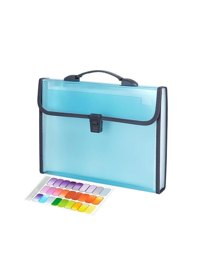 TRANBO 13 Pockets Expanding File Folder, A4/Letter Size Document Organizer with Handle & Buckle Closure, Accordion Filing Box for Paper Bill Receipt Documents for school office home - Image 1