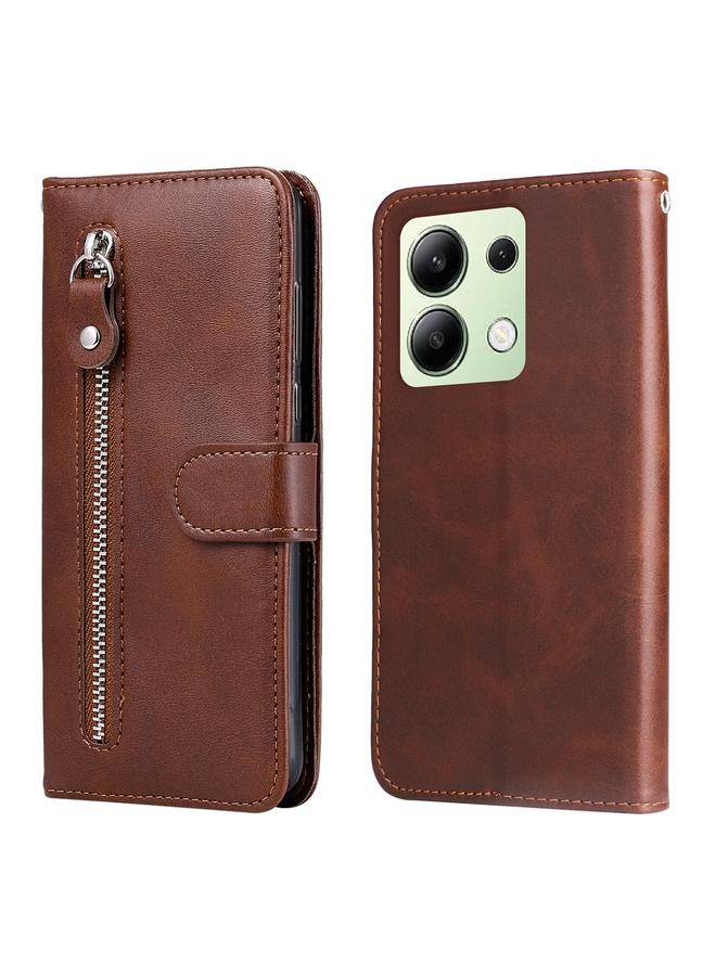 Case For Xiaomi Redmi Note13 4G Fashion Calf Texture Zipper Leather Phone Case