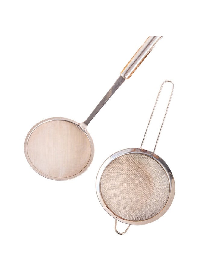 Jekero 304 Stainless Steel Strainer Skimmer, Soy Milk Filter Ladle, Frying Basket, Froth Remover, Flour Sieve, Two Pieces - Image 2