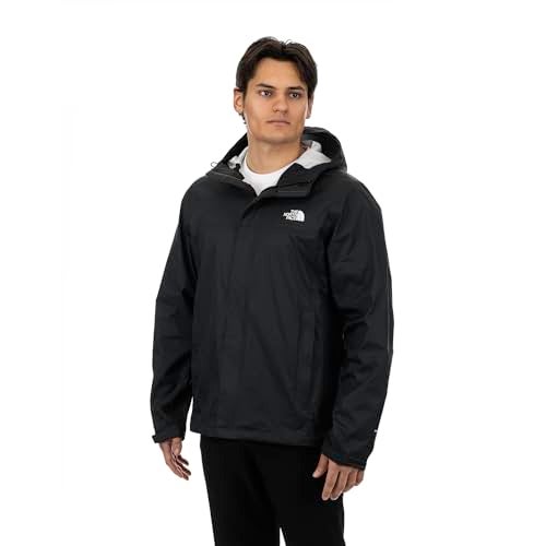 THE NORTH FACE جاكيت مطر بغطاء رأس للرجال من ذا نورث فيس، أسود TNF، كبير - Image 1