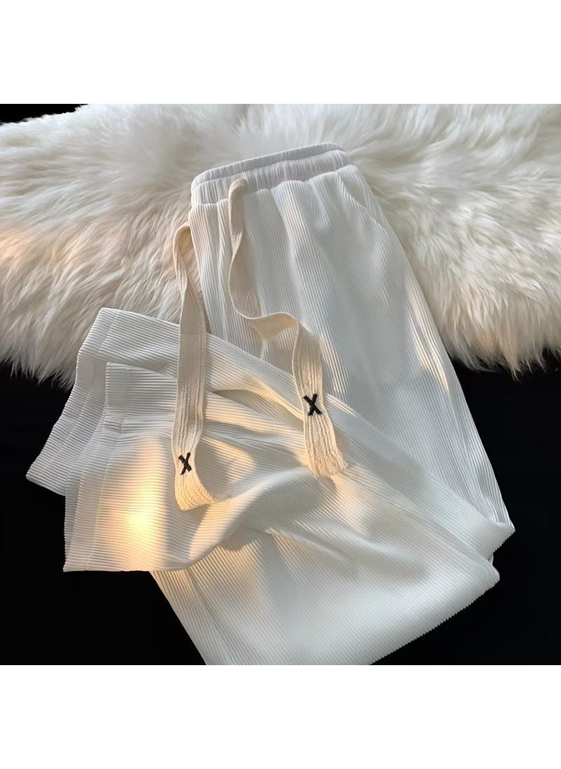 2024 Summer Lightweight Mens Casual Trousers Cool Dry K129 White