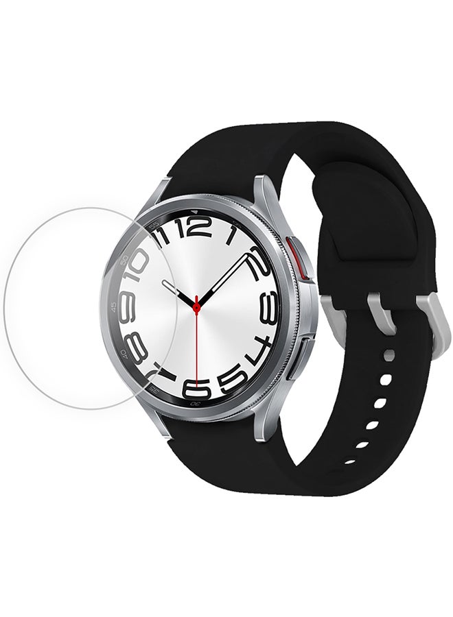 CATANES عبوتان من حزام سيليكون بديل مرن ومتين لساعة سامسونج جالكسي واتش 6 كلاسيك مقاس 20 مم وواقي شاشة مقاس 47 مم (حزام سيليكون مقاس 20 مم / واقي شاشة مقاس 47 مم) - Image 1