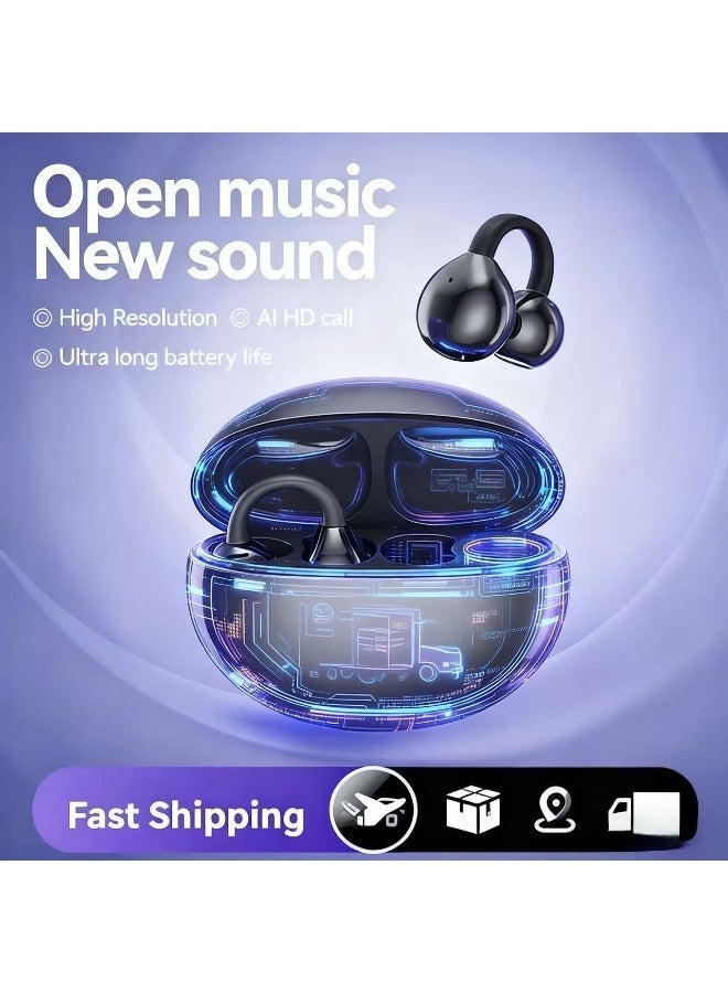 سماعات أذن لاسلكية TWS أنيقة مع ترجمة فورية بالذكاء الاصطناعي - صوت غامر وتحكم باللمس (رمادي) - Image 2