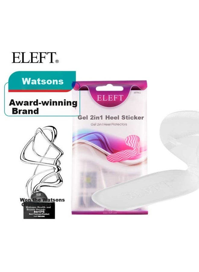 Eleft Gel 2-in-1 Heel Cushion Pads For Men And Women, Anti-slip Heel Grips Shoe Inserts, Heel Protectors For High Heels, Transparent Gel - Image 1