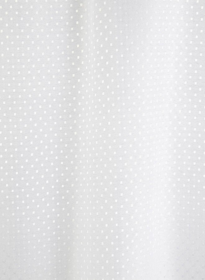 Hookless Vinyl Shower Curtain - White Pin Dot 71 X 77 with Matching Flat Flex-On Rings - Image 2