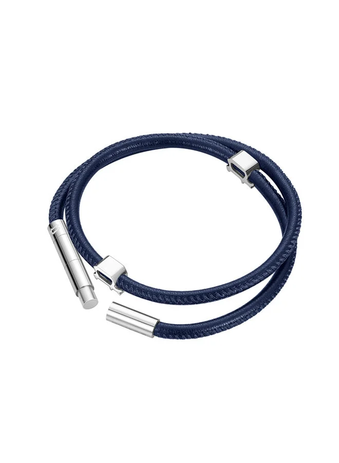 POLICE Pipe Bracelet for Men Stainless steel with Navy LeatherPEAGB0012101