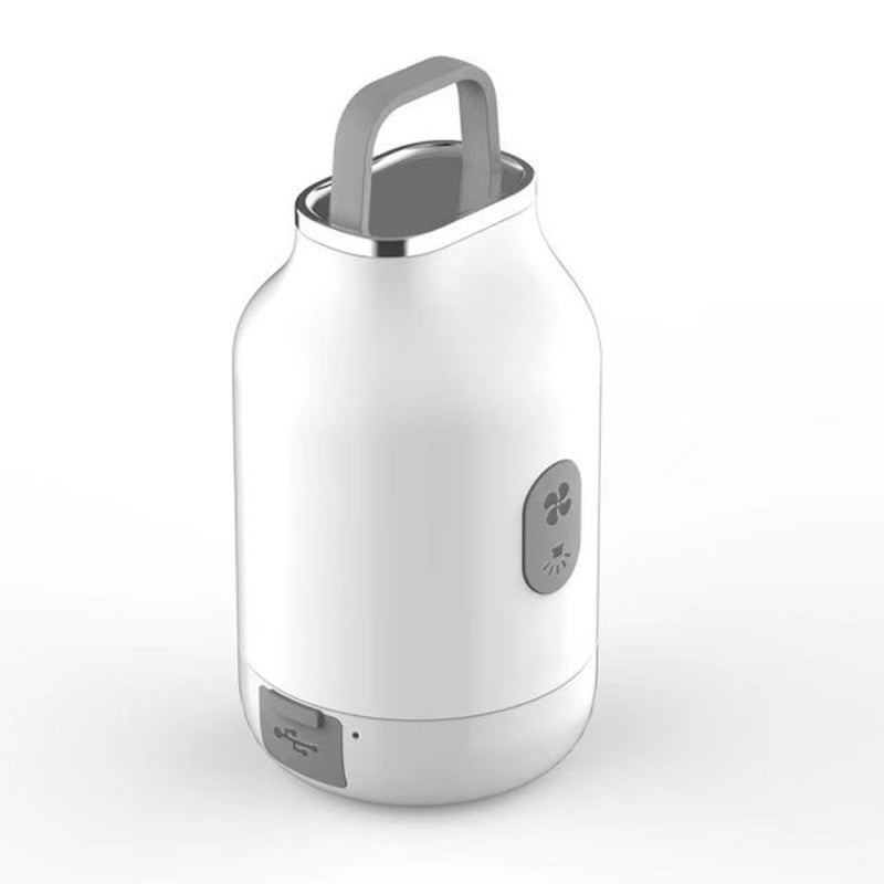 Portable Air Pump: White 3000mAh Rechargeable - Quick Inflation Deflation Led Light Air Pump for Outdoor Camping, Pool Float, Air Bed Use - Image 4