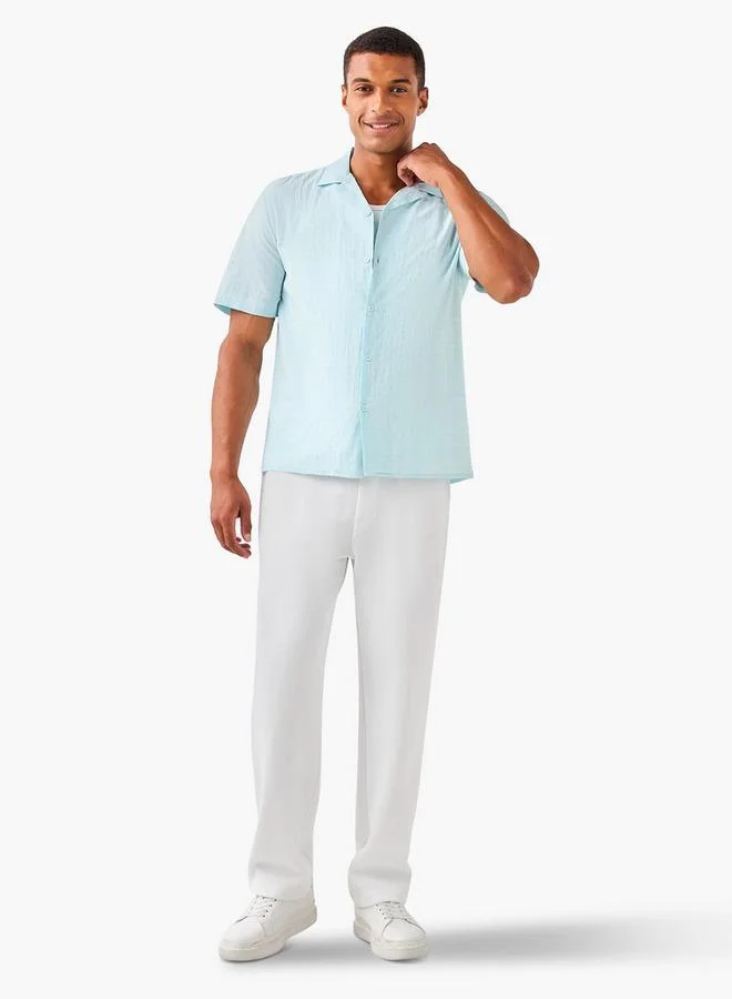 Splash FAV Seersucker Textured Resort Collar Shirt
