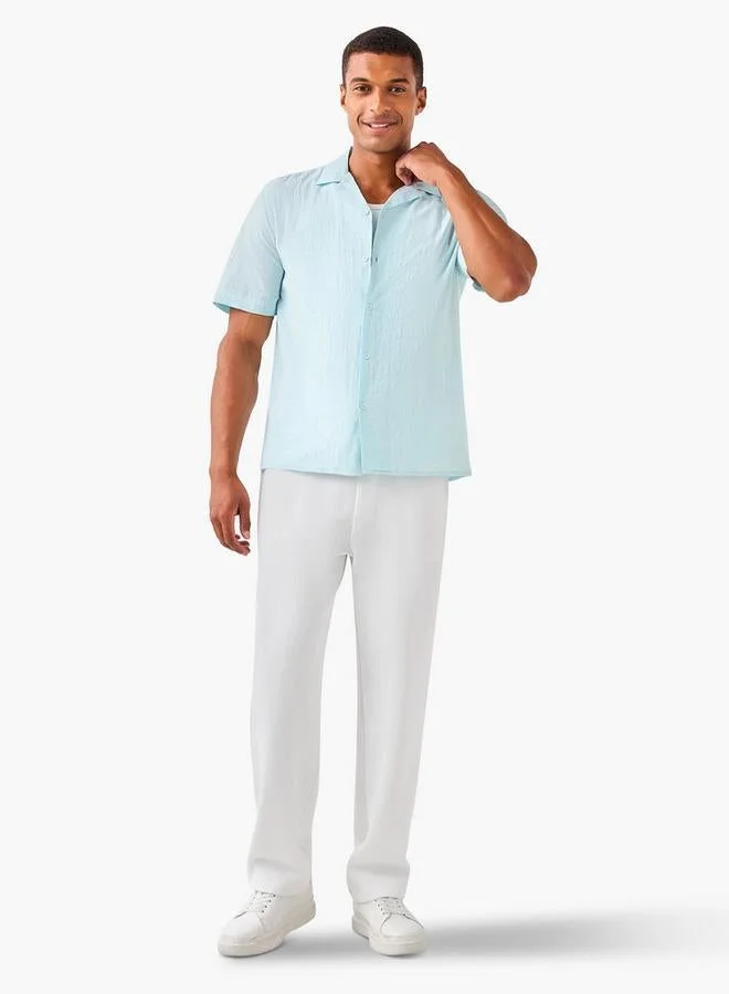 Splash FAV Seersucker Textured Resort Collar Shirt