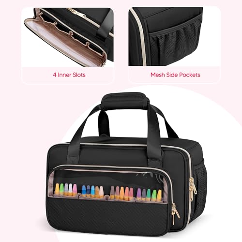Prokva Marker Organizer Case Holding up to 216 Markers, Marker Storage Carrying Bag, Large Marker Holder with Shoulder Strap, Black - Image 4