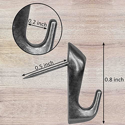 Atsky Push Pin Picture Hangers, 30 PCS Thumb Tacks for Wall Hanger, Decorative Picture Hooks for Hanging Things, Small Double Deaded Wall Hooks for Bulletin Board (Black) - Image 4