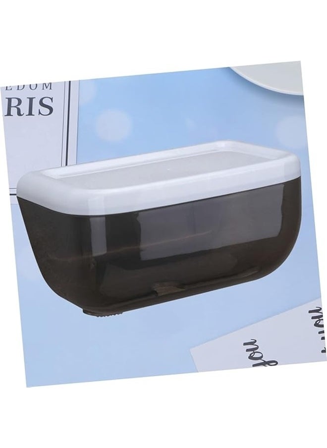 yongsheng Wall Mounted Toilet Paper Holder White/Black 23.5*13.5*18cm， Bank Tissue Holder Tissue Hanging Case Tissue Organizer Tissue Box Paper Towel Holder  - Image 3