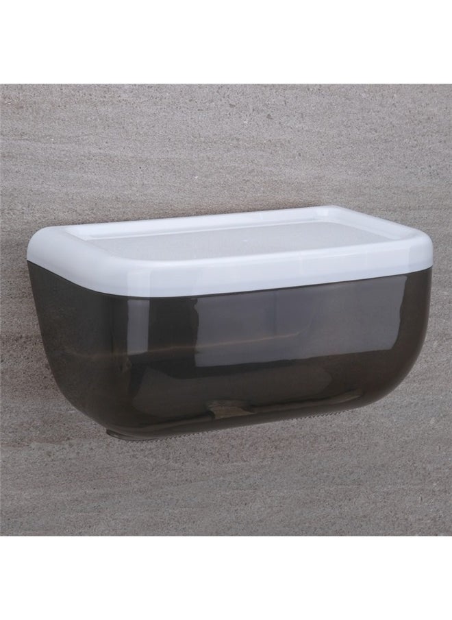 yongsheng Wall Mounted Toilet Paper Holder White/Black 23.5*13.5*18cm， Bank Tissue Holder Tissue Hanging Case Tissue Organizer Tissue Box Paper Towel Holder  - Image 1