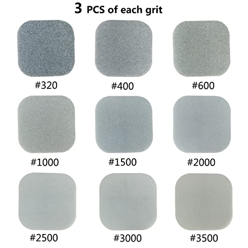 HDongany 27 Pcs Sanding Sponge Soft Touch Sanding Pads,Sand Paper, Mesh Sanding Polishing Pads for Craft Polishing Repairing, 2" x 2" Sanding Blocks, 9 Kinds Grit from 320 to 3500 - Image 3