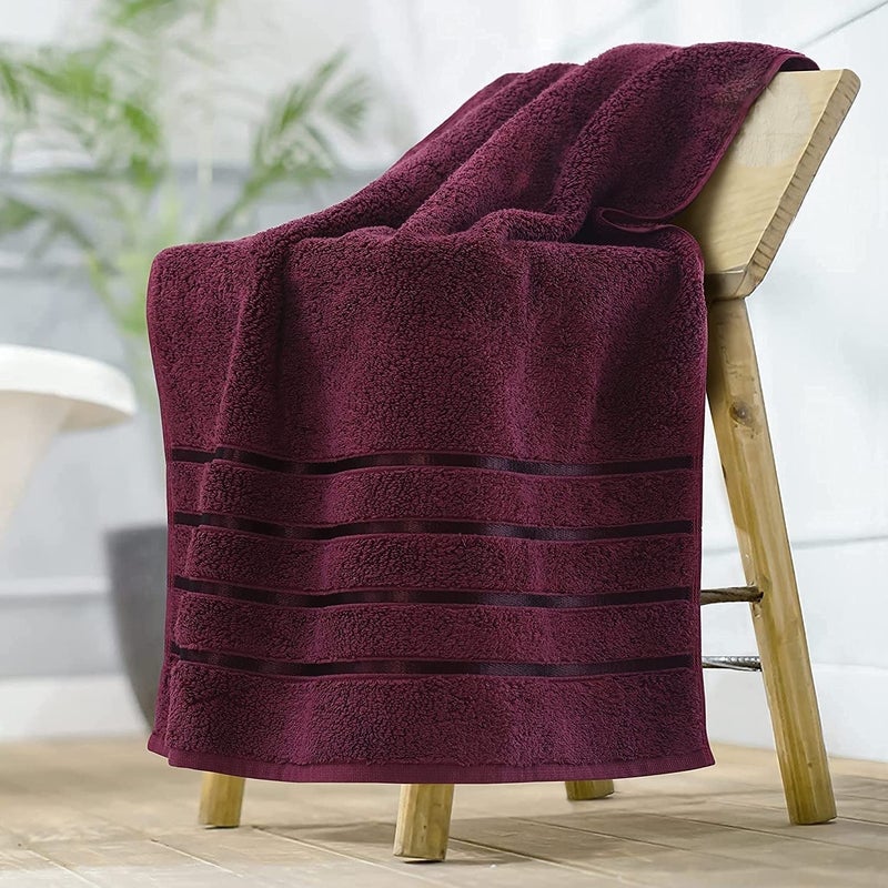 DRYHUG Maroon Bath Towel (550 GSM, 75x150cm) - Ultra Soft & Highly Absorbent Microfibre Towel for Men & Women - Image 3