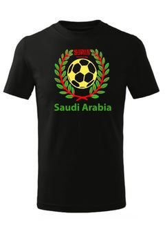 Generic Saudi Arabia Football Team World Fans printed T shirts Supporting The Team Football Team Jersey T shirts For Men | Women | Kids to win the cup (Black)  - Image 1