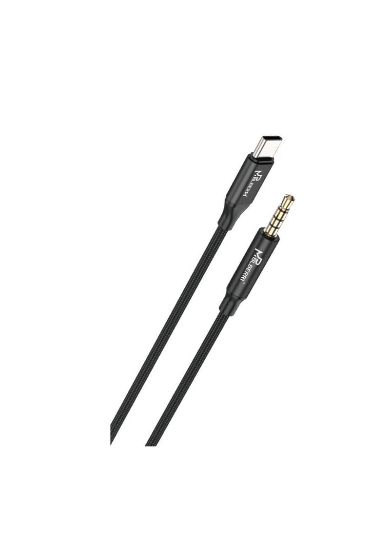 MPBLBERRI USB-C to 3.5mm AUX Stereo Audio Cable 1M, Type-C to AUX Jack Cable for Car, Speaker & Headphones Compatible with Android Phones & Tablets