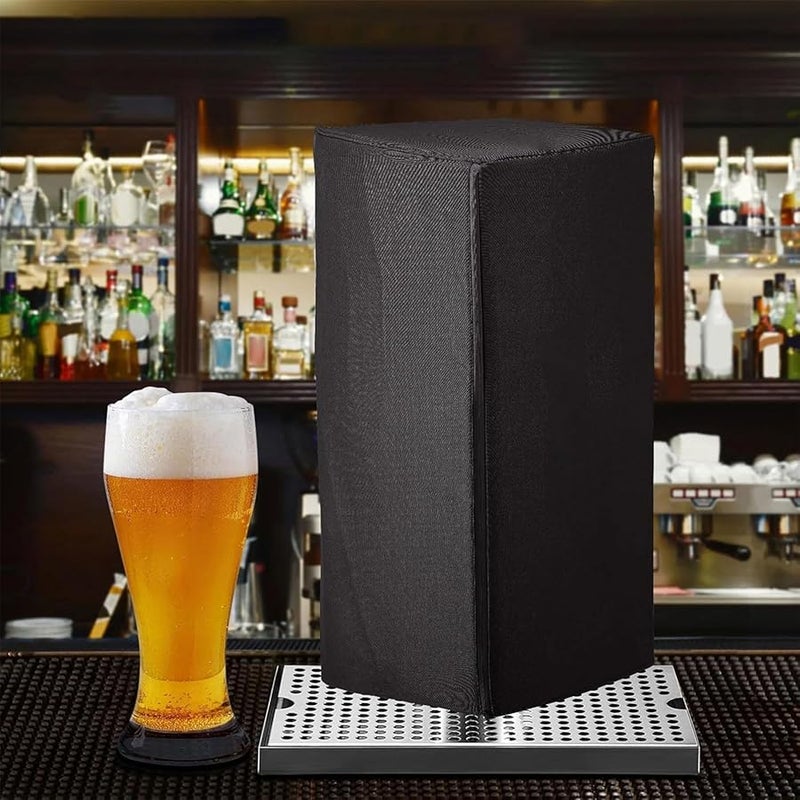 Black Kegerator Cover 420D Oxford Fabric Elastic Drawstring Breathable Sunproof For Outdoor Residential - Image 3