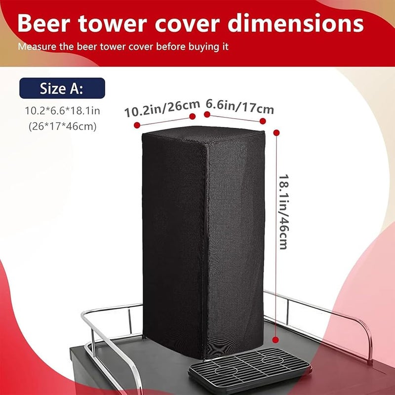 Black Kegerator Cover 420D Oxford Fabric Elastic Drawstring Breathable Sunproof For Outdoor Residential - Image 5