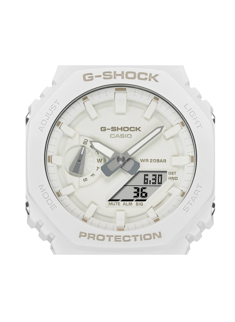 G-SHOCK Tone-On-TONE Unisex Analog Digital White Resin Band Wrist Watch GA-2100-7A7  - Image 3