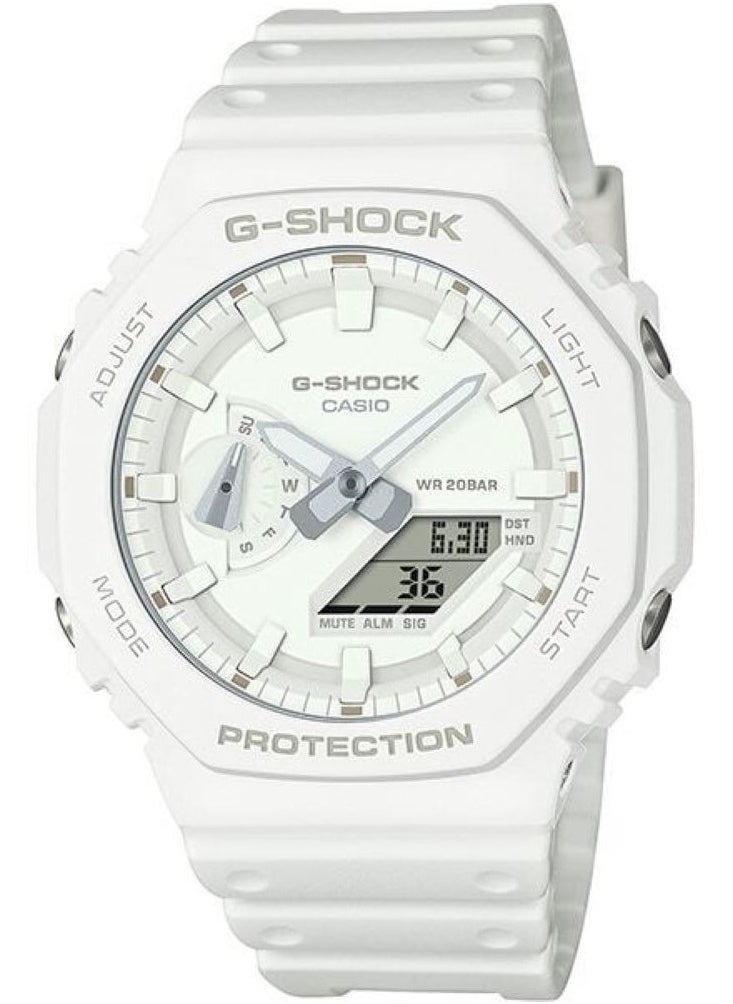 G-SHOCK Tone-On-TONE Unisex Analog Digital White Resin Band Wrist Watch GA-2100-7A7  - Image 1