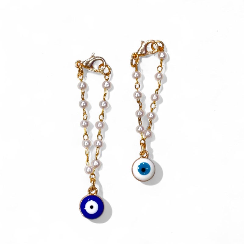PRADHAN ACCESSORIES Store PRADHAN ACCESSORIES Evil Eye Watch Charms for Women, Anti-Tarnish, Stylish Watch Jewellery, Combo of 2 - Image 1