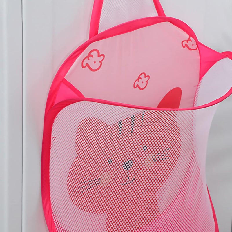 Mesh Collapsible Hanging Laundry Hamper With Hook For Bedroom Bathroom Dorm Color A - Image 5