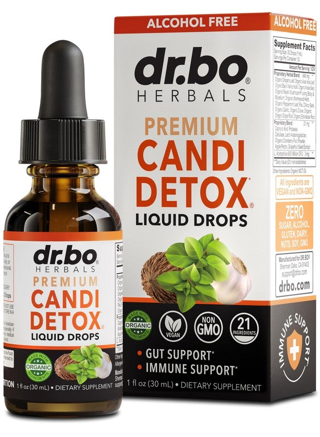 dr.bo Candida Cleanse Detox for Women & Men - Organic Oregano Oil Drops, Caprylic Acid Black Walnut Wormwood Candi Support Supplement Kit - Natural Oral Anti Overgrowth Gut Balance Flora Complex Supplements - Image 1