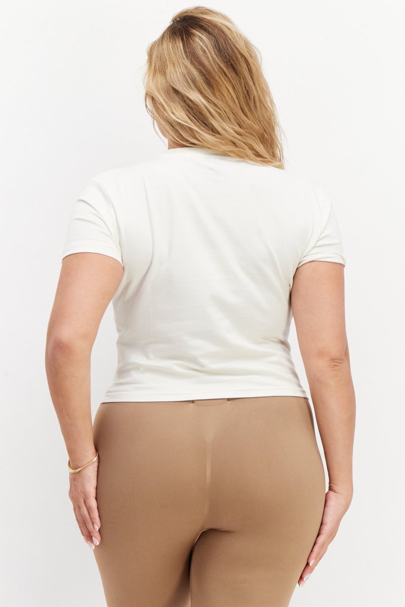 Ellesse Women Sportswear Fit Short Sleeve Training Top, Off White - Image 2