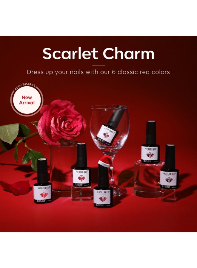 modelones Gel Nail Polish Kit -6 Colors Red Christmas Gel Polish Set Burgundy Glitter Sparkle Bloody Soak Off Gel Nail Kit Manicure DIY Nail Art Salon Home New Year Gift - Image 5