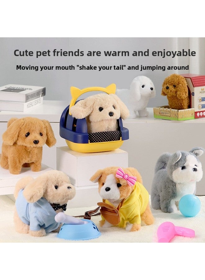 لعبة كلب قطيفة كهربائية للمشي والاتصال والتحرك، لعبة جولدن ريتريفر جرو بوي بوي طفلة للأطفال - اللون: جولدن ريتريفر - Image 2