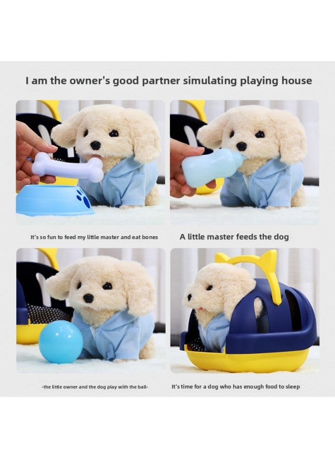 لعبة كلب قطيفة كهربائية للمشي والاتصال والتحرك، لعبة جولدن ريتريفر جرو بوي بوي طفلة للأطفال - اللون: جولدن ريتريفر - Image 5