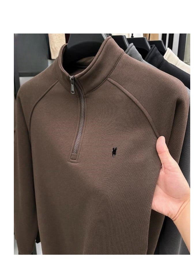 Paul Men's Half Zipper Comfortable Long Sleeve Bottom Shirt Interior 