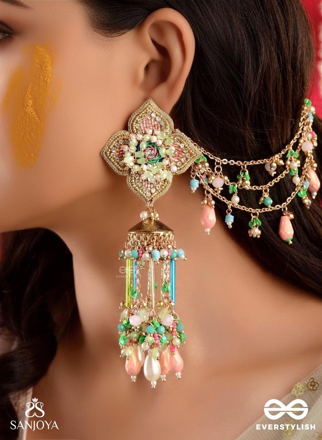 SANJOYA BY EVERSTYLISH Beautiful Blossom Multiple Chain Earrings, A Flower Motif And Danglers Lightweight Jewelry For Women | Party, Festive, Wedding & Gifting - Image 2