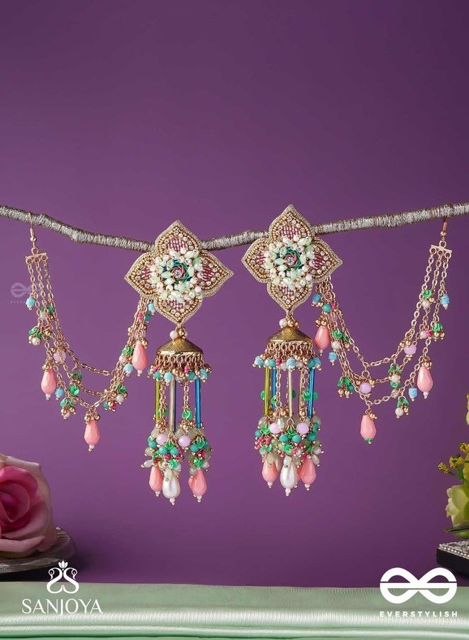 SANJOYA BY EVERSTYLISH Beautiful Blossom Multiple Chain Earrings, A Flower Motif And Danglers Lightweight Jewelry For Women | Party, Festive, Wedding & Gifting - Image 3