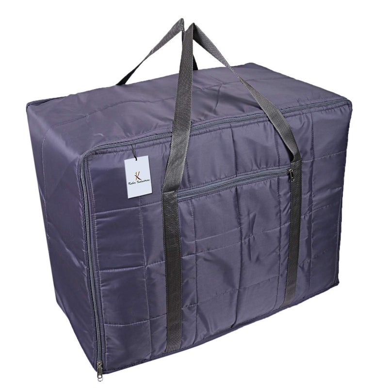 Kuber Industries Parachute Jumbo Underbed Moisture Proof Storage Bag with Zipper Closure and Handle GreyCTKTLUG709 - Image 2