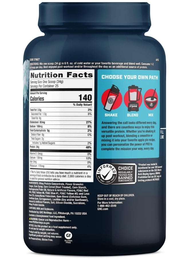GNC Pro Performance 100% Whey Marvel: Star-Spangled Birthday Cake 25 Servings  - Image 2