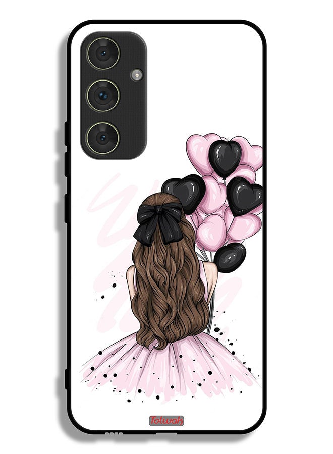 Tolwak Samsung Galaxy A54 5G Protective Case Cover Holding Balloons Girl Art - Image 1