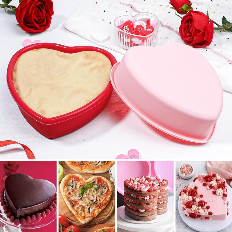 Esslly 500g Cake Mould Set Quality Silicone Bakeware Moulds 6 Round 6 Square 7 Heart Pack of 3 Shapes Perfect for Baking Crafting - Image 3