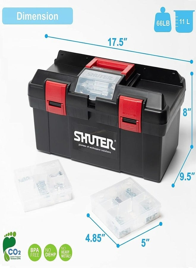 SHUTER 11L PROFESSIONAL TOOL BOX WITH 1 TRAY, 2 SMALL PARTS ORGANIZERS AND PLASTIC LOCKS - Image 1